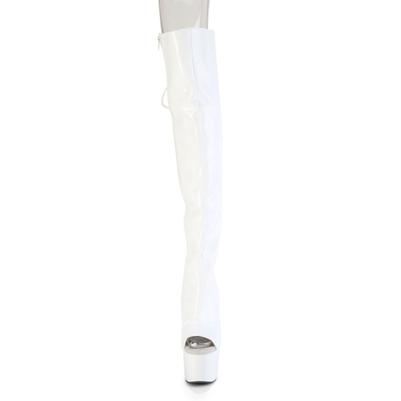 White Pleaser Adore-3019HWR Stretch Holo Women's Thigh High Boots | AU RXOGFPH