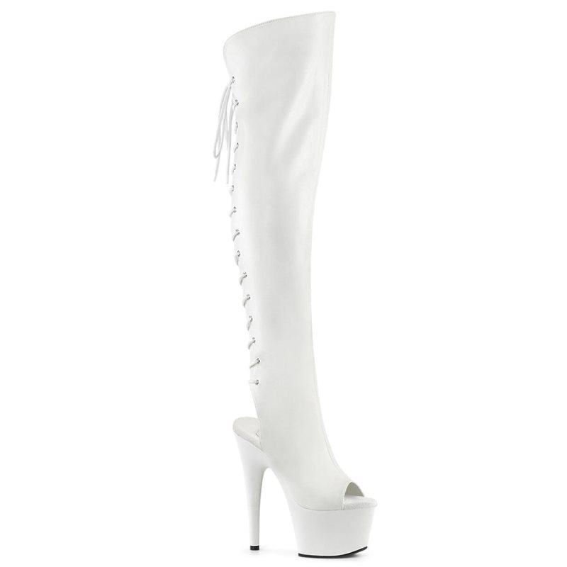 White Pleaser Adore-3019 Vegan Leather Women\'s Thigh High Boots | AUSTRALIA ARNYW