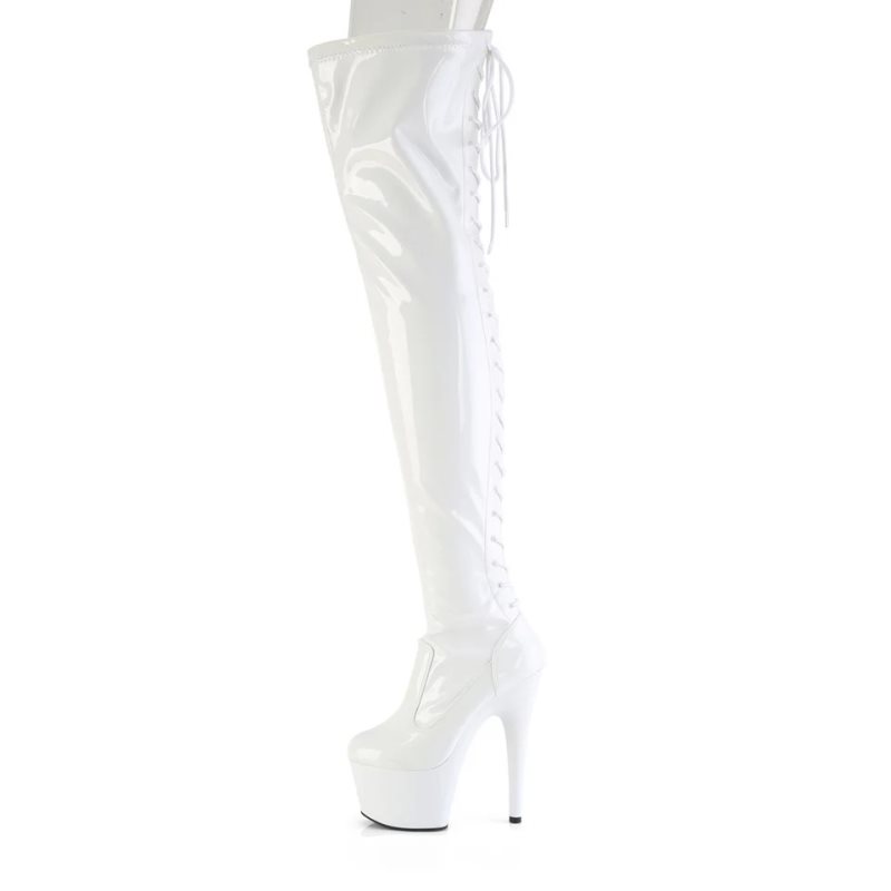 White Pleaser Adore-3850 Women's Thigh High Boots | AU YQXOUSF