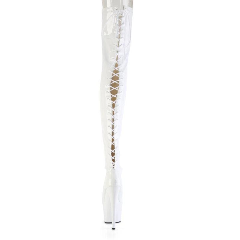 White Pleaser Adore-3850 Women's Thigh High Boots | AU YQXOUSF