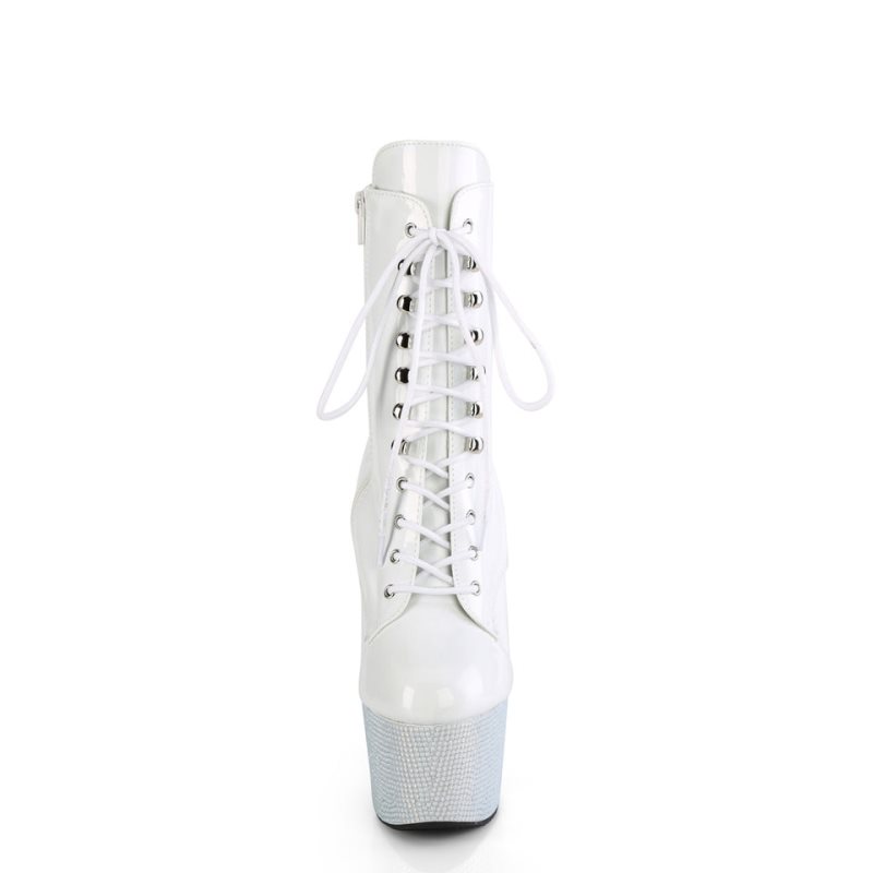 White Pleaser Bejeweled-1020-7 Women's Heels Boots | AU FIXBEAP