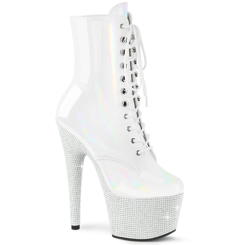 White Pleaser Bejeweled-1020-7 Women\'s Heels Boots | AU FIXBEAP