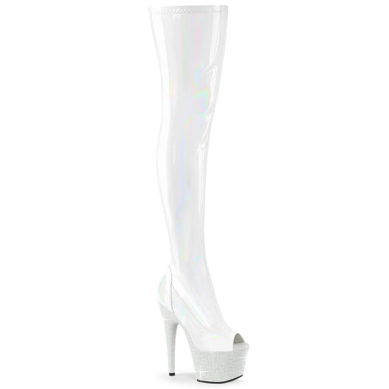 White Pleaser Bejeweled-3011-7 Women\'s Thigh High Boots | AU AXIDZRW