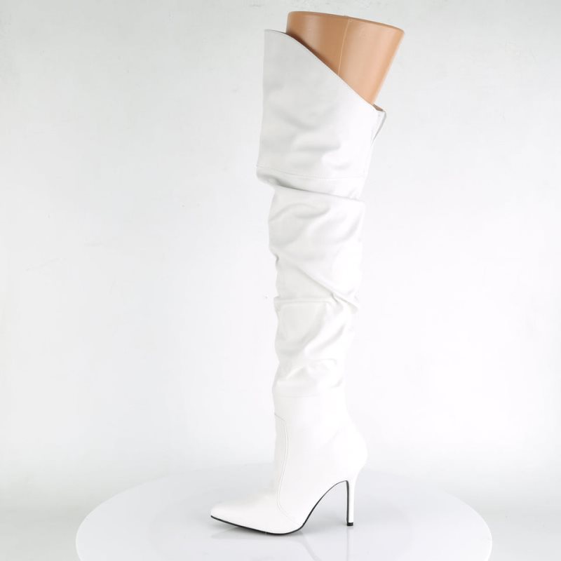 White Pleaser Classique-3011 Vegan Leather Women's Thigh High Boots | AUSTRALIA EBHVA