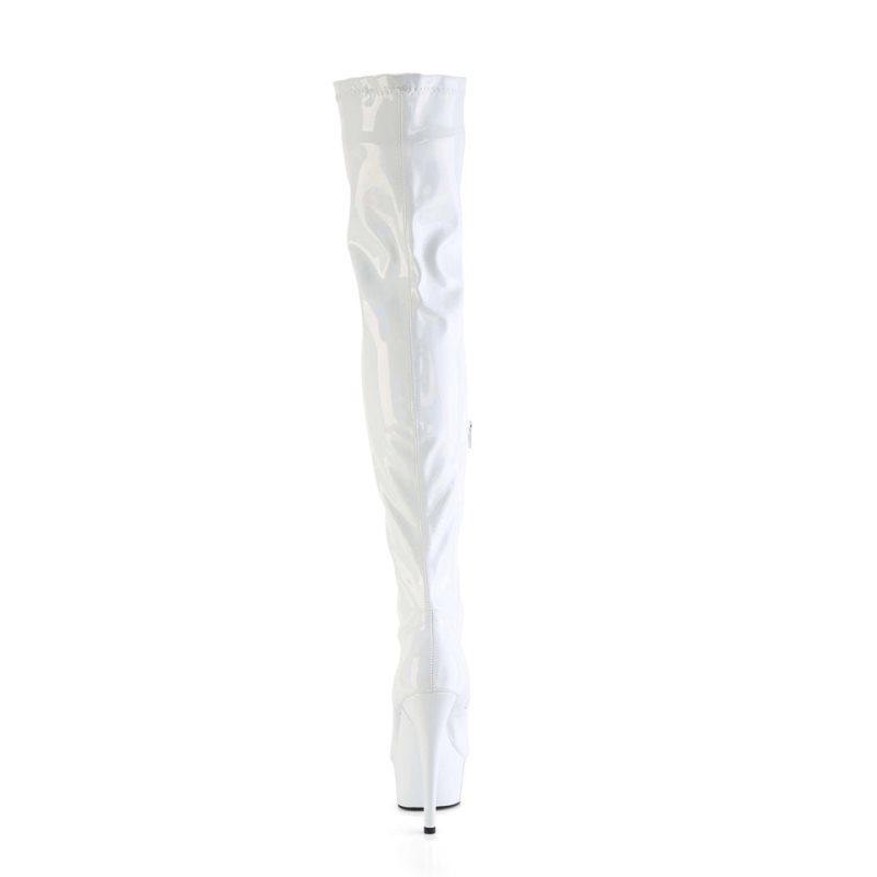 White Pleaser Delight-3000HWR Women's Thigh High Boots | AUSTRALIA XQYHL