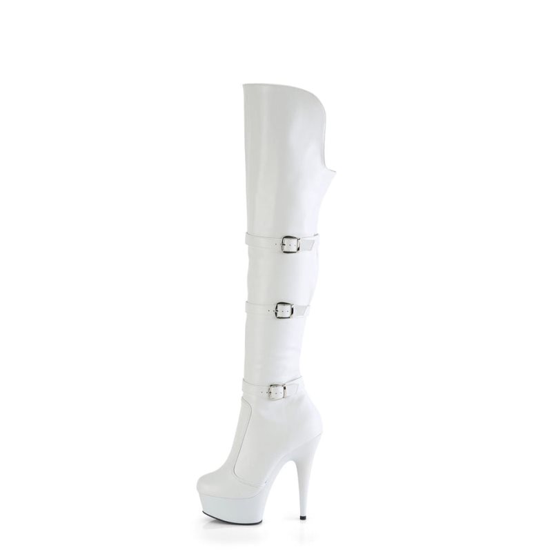 White Pleaser Delight-3018 Vegan Leather Women's Thigh High Boots | AUSTRALIA YFKRS