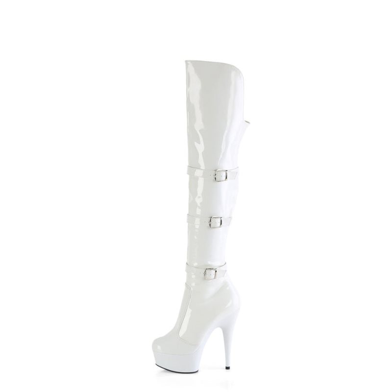 White Pleaser Delight-3018 Women's Thigh High Boots | AU OUTQIKX