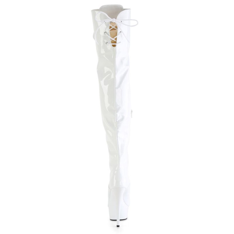 White Pleaser Delight-3022 Women's Thigh High Boots | AUSTRALIA DGUNE