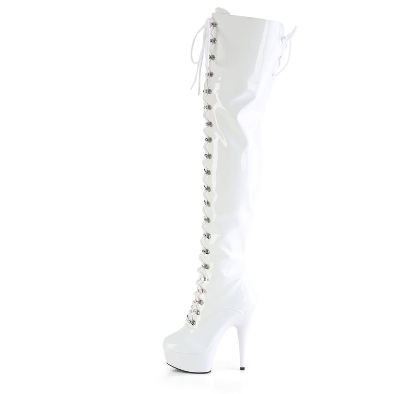 White Pleaser Delight-3022 Women's Thigh High Boots | AUSTRALIA DGUNE