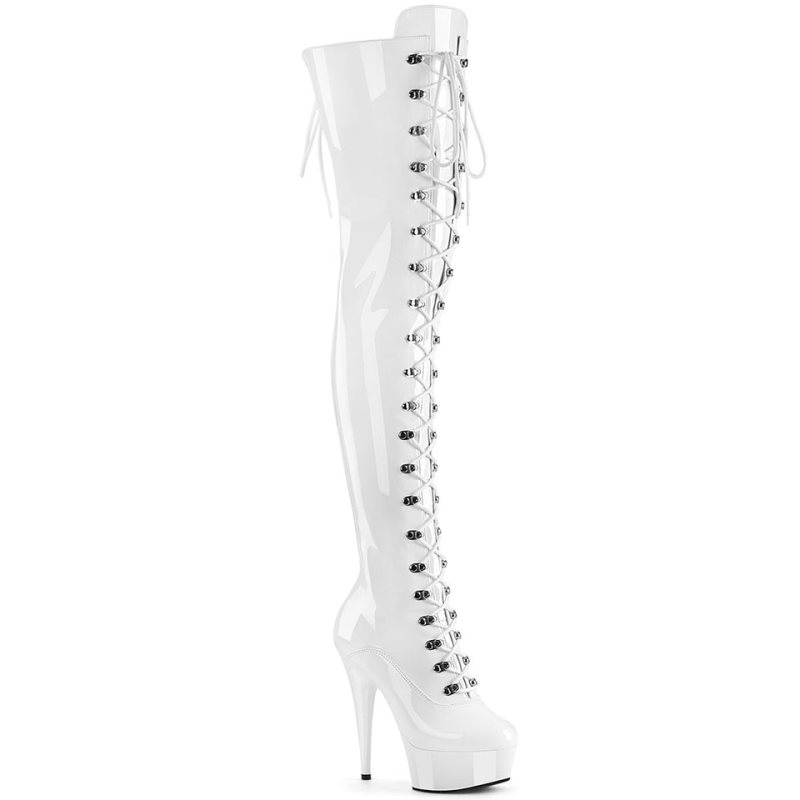 White Pleaser Delight-3022 Women\'s Thigh High Boots | AUSTRALIA DGUNE