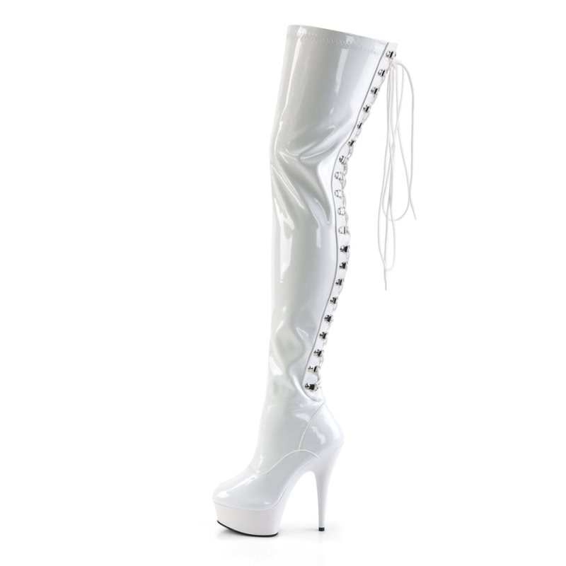 White Pleaser Delight-3063 Women's Thigh High Boots | AU AQNEDPB