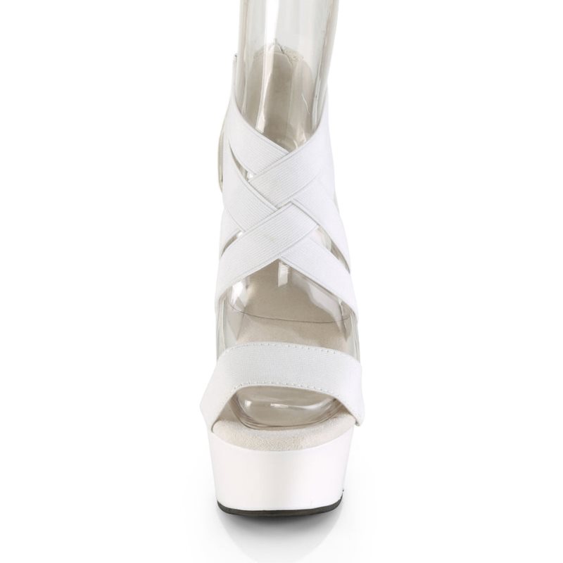 White Pleaser Delight-669 Vegan Leather Women's Platform Heels Sandals | AU TCMIESB