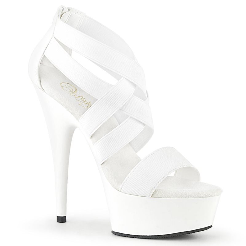 White Pleaser Delight-669 Vegan Leather Women\'s Platform Heels Sandals | AU TCMIESB