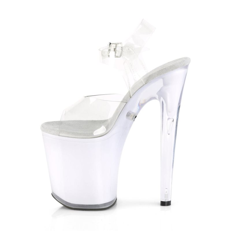 White Pleaser Discolite-808 Women's Platform Heels Sandals | AU POFDQUC