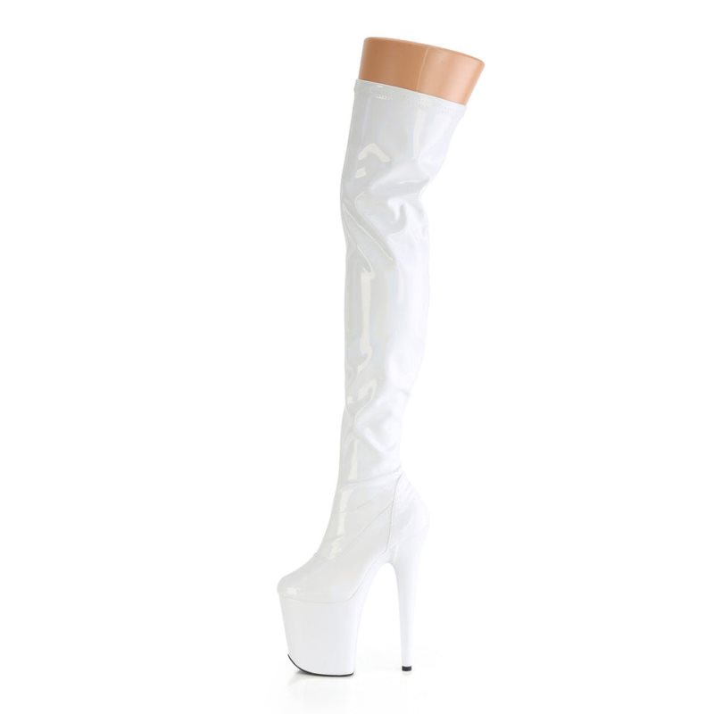 White Pleaser Flamingo-3000HWR Women's Thigh High Boots | AU VAQDXYH