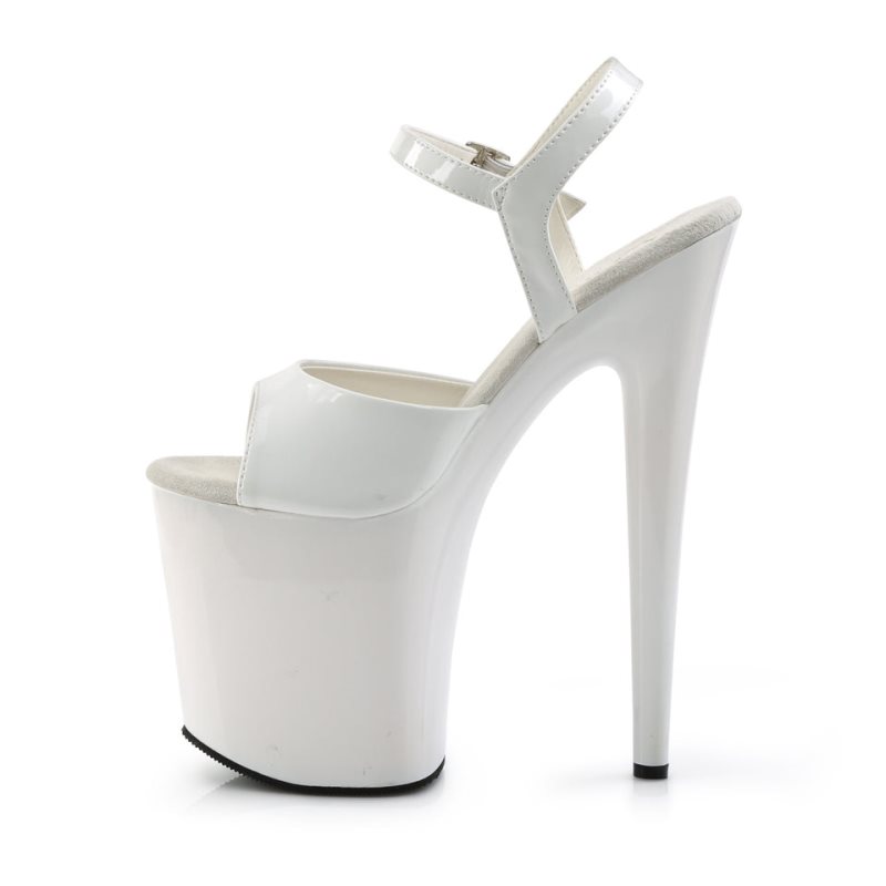 White Pleaser Flamingo-809 Women's Platform Heels Sandals | AUSTRALIA DBEUC