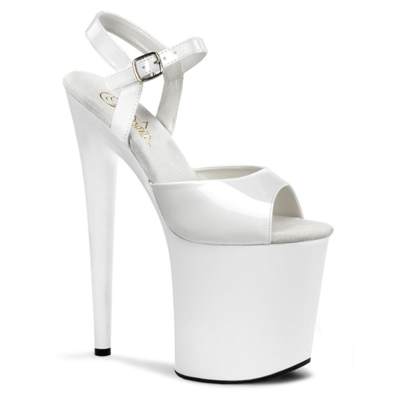 White Pleaser Flamingo-809 Women\'s Platform Heels Sandals | AUSTRALIA DBEUC