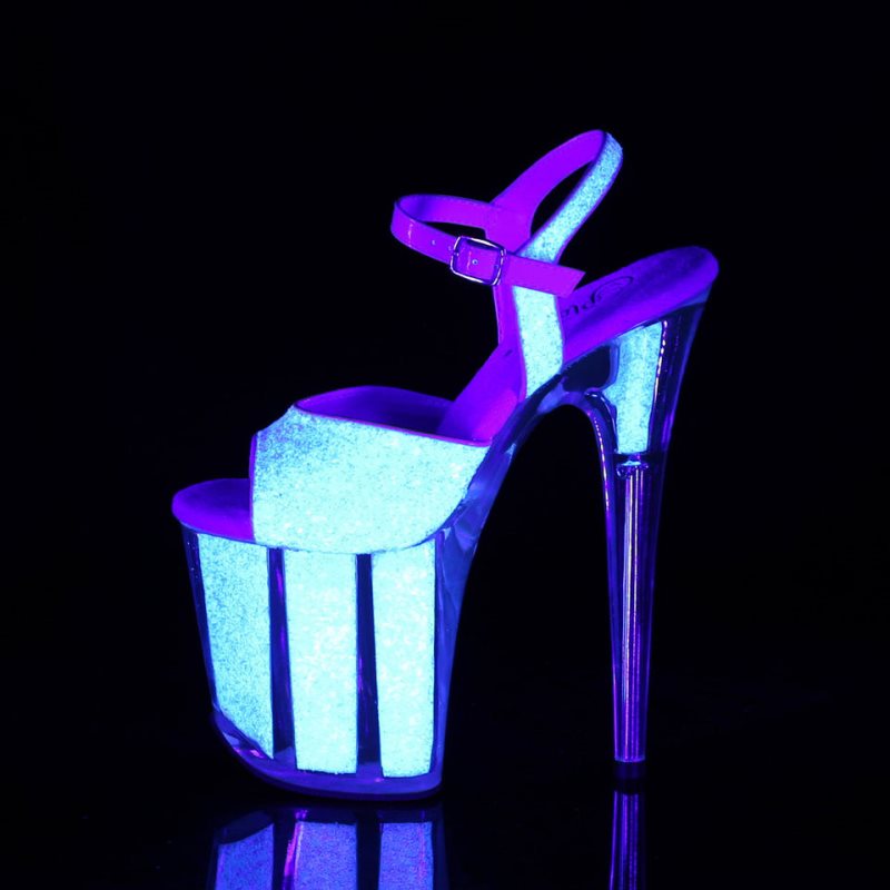 White Pleaser Flamingo-810UVG Women's Platform Heels Sandals | AUSTRALIA SQXND