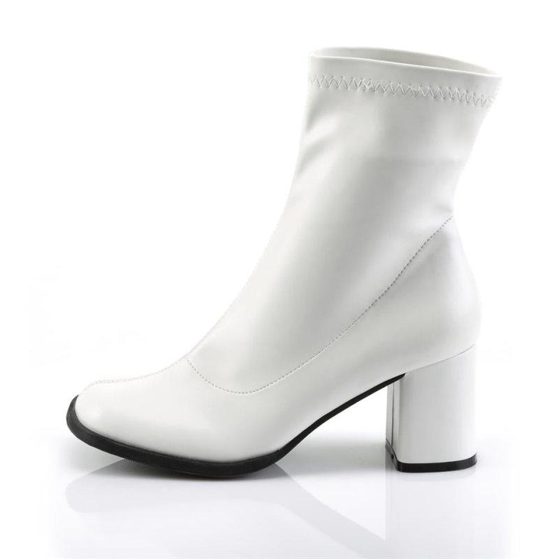 White Pleaser Gogo-150 Vegan Leather Women's Heels Boots | AUSTRALIA KHLZM