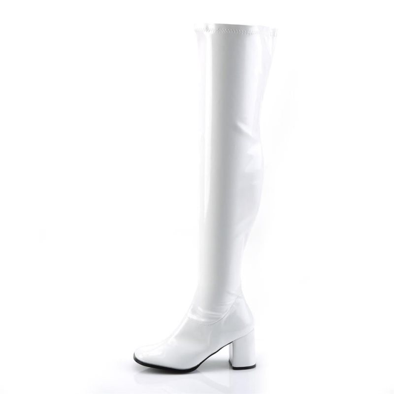 White Pleaser Gogo-3000 Women's Thigh High Boots | AU HNLVIRX