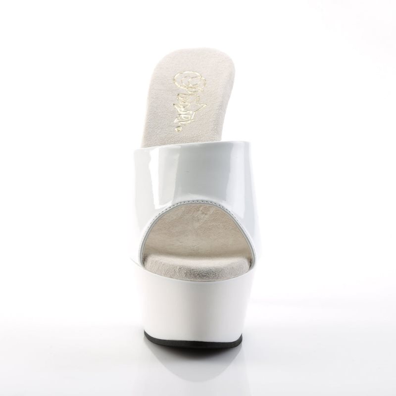 White Pleaser Kiss-201 Women's Platform Slides | AU ONMHDUL