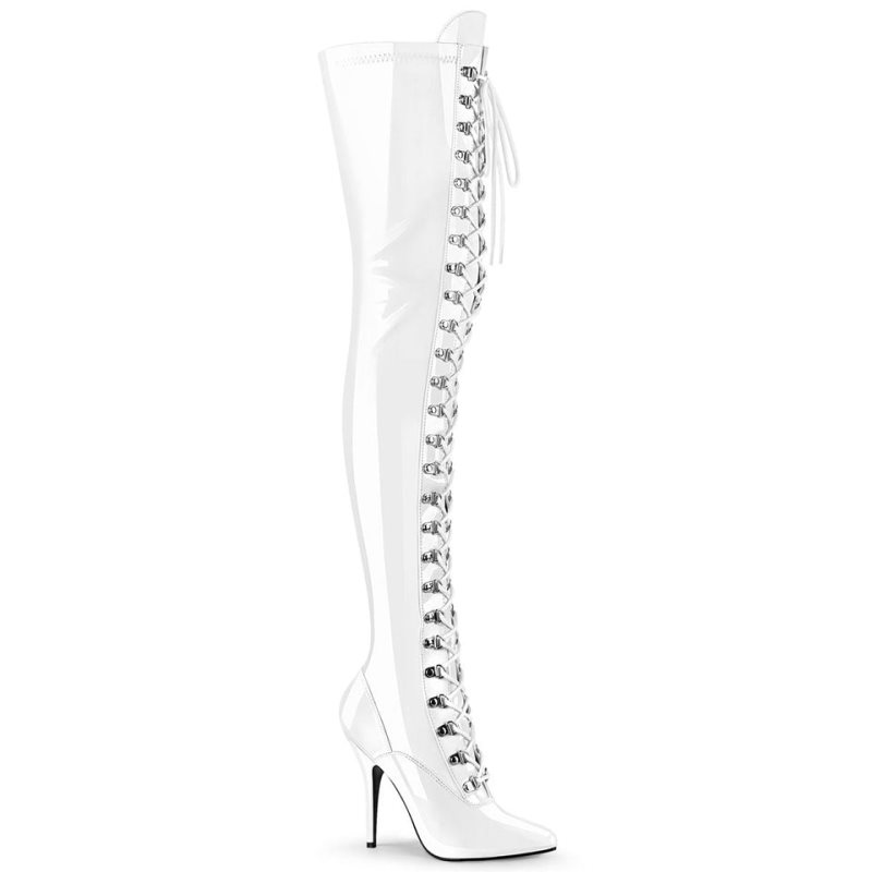 White Pleaser Seduce-3024 Women\'s Thigh High Boots | AUSTRALIA ONZQJ