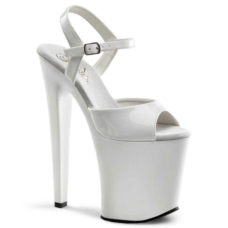 White Pleaser Xtreme-809 Women\'s Platform Heels Sandals | AUSTRALIA PUHSI