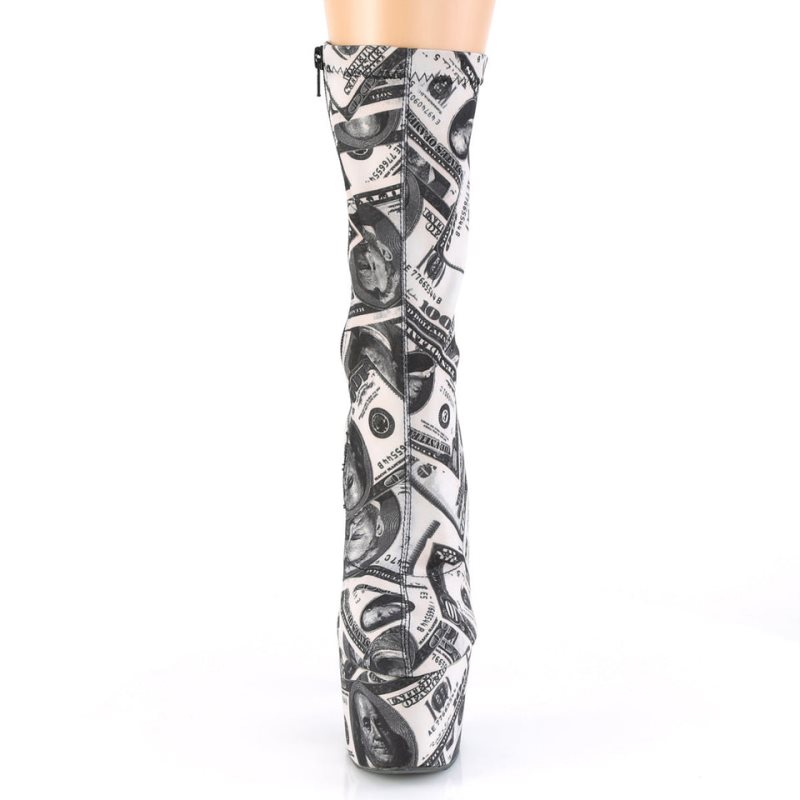 White / Black Pleaser Adore-1002DP Women's Heels Boots | AUSTRALIA NWBGK