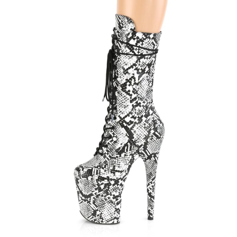 White / Black Pleaser Flamingo-1050SP Women's Heels Boots | AUSTRALIA KOSGA