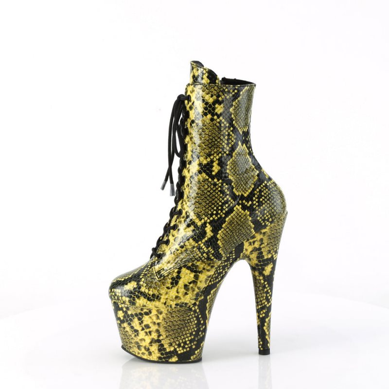 Yellow Pleaser Adore-1020SPWR Snake Women's Heels Boots | AUSTRALIA BQCKE